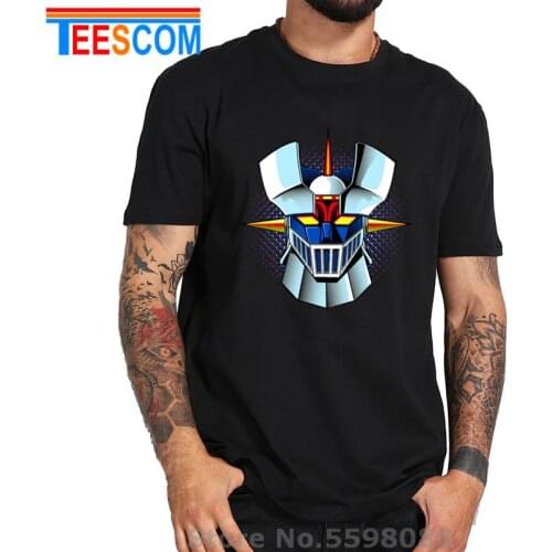 Anime Mazinger Z T-shirt Men T Shirt Fashion Black Tops Infinity Warrior Lover Clothing UFO Robot Tee Japan Classic Anime Tshirt