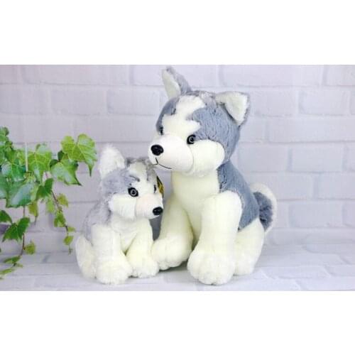 Squatting husky dog plush toy soft doll throw pillow birthday gift w1879