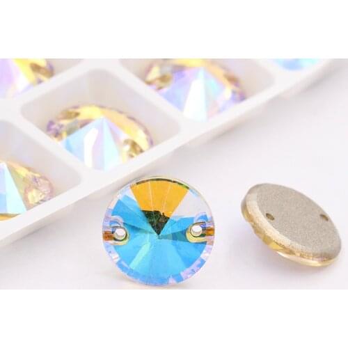 Hotfix crystals Sew on rhinestone hotfix glass Crystal decoration applique for clothing Strass Crystal Stone dress diy Rivoli