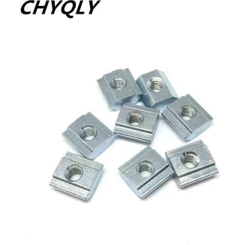 50pcs 20-M3/M4/M5/M6 T Sliding Block Square Nuts for 2020 Aluminum Profile Slot Zinc Coated Plate Aluminum connector Accessories