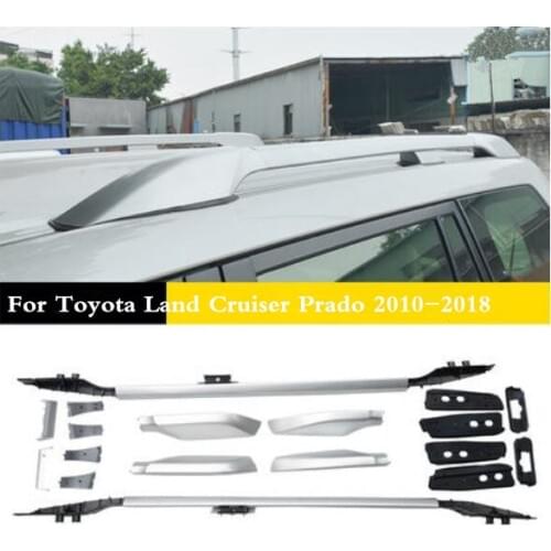 ABS+Aluminium alloy Car Roof Rails Rack baggage luggage Carrier Bars Fit For Toyota Land Cruiser Prado 2010-2018