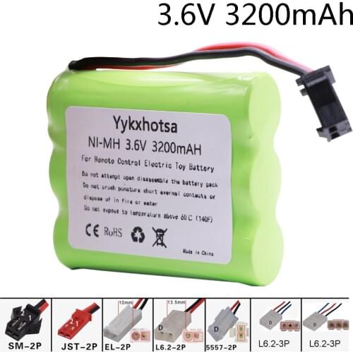 3.6V 3200mAh NiMH Battery For Rc toys Cars Tanks Boat Gun AA 3.6 v nimh AA battery for rc car toy boat model SM/JST/Tamiya Plug