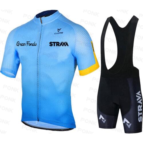 2021 New STRAVA Cycling Clothing MTB Bike Jersey Set Ropa Ciclista Hombre Maillot Ciclismo Racing Bicycle Clothes Cycling Set