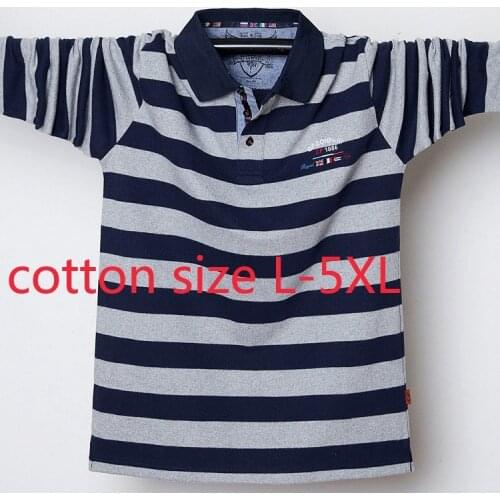 New Arrival Cotton Large Fashion Polo Striped Oversize Loose Men Casual Print Knitted Plus Size L XL 2XL 3XL 4XL 5XL