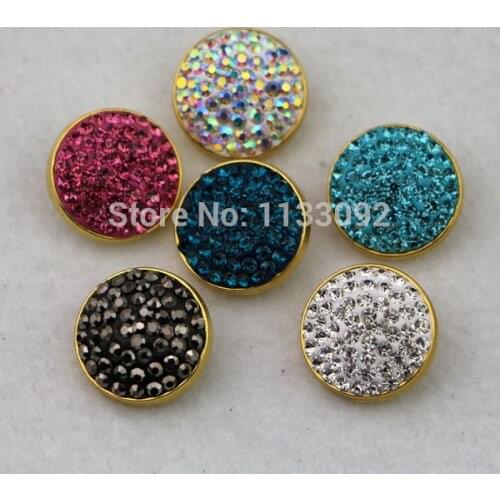 Wholesale 50pcs/lot Mix 5colors special high quality gold rhinestone snap buttons for snap bracelets snap button jewelry