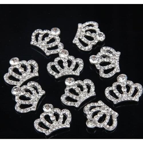 Wholesale New arrival 30mm*25mm Rhinestone Crown Button Flatback Embellishment For Wedding Accessories hair accessory 20pcs/lot