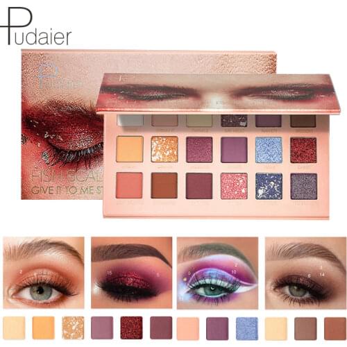 18 Colors Matte Glitter Eyeshadow Palette Eye Shadow Primer Waterproof Glitter Nude Eye Pigment Shimmer Shadows Powder Shine