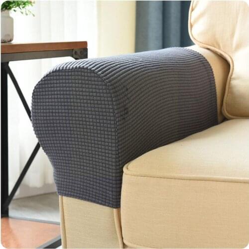 1 Pair Plaid Plain Color Sofa Towel Anti-Skid Stretch Room Protector Sofa Covers Sofa Armrest Cover For Living Furniture So R7R3
