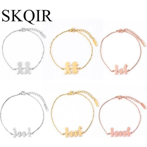 Custom Kids Family Member Pulseira Rose Gold Color Bracelet Femme Fashion Jewelry Engrave Children Baby Name Gift Love Berloque