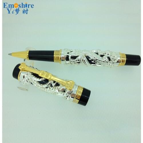 Promotion Brand Roller Ball Pen Ballpoint Pen Fashion Business Stationery Executive Good Quality Golden Body and Strip JH06