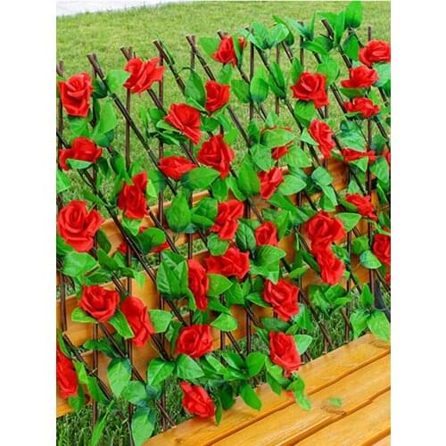 Garden Fence Silk Cloth Solid Wood Fence Privacy Screen Backyard Decor Greenery Walls Artificial Garden Plant Fence UV Protected