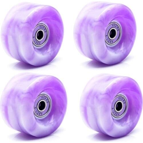 Top!-4 Pcs Roller Skate Wheels With Bearings For Double Row Skating And Skateboard 32Mm X 58Mm 82A
