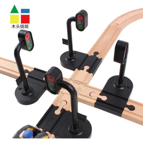 Transit traffic lights Signal Light Accessories Wooden Track Magnetic Train Accessories Compatible withTrains
