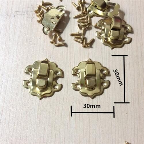 Vintage Iron Jewelry Box Padlock Hasp Locked,Antique Wooden Box Handbag Buckle Hardware Accessories,30*30mm,80Sets