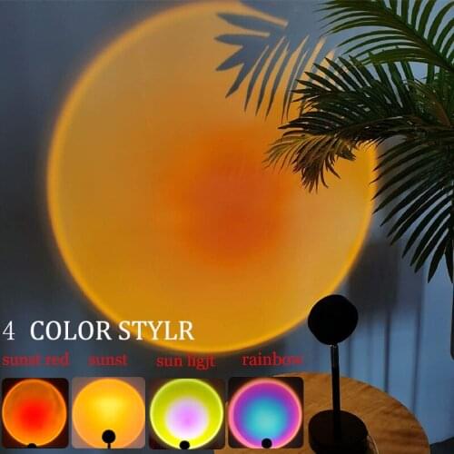 Xiaomi USB Rainbow Sunset Red Projector Led Atmosphere Lamp Home Coffe Shop Photography Background Decoration Night Light