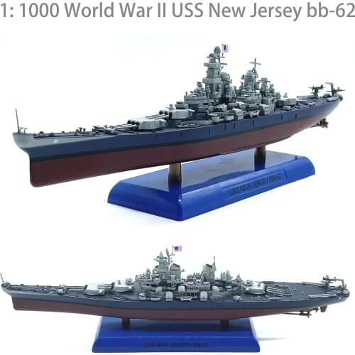 1: 1000 World War II USS New Jersey bb-62 Alloy finished product model Simulated pendulum