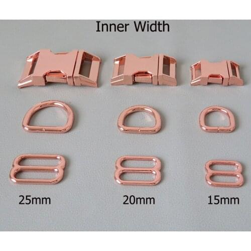 15mm 20mm 25mm Webbing Strasps Strong Metal Buckle For Dog Collar Paracord Adjusters Belt Loop D Ring Accessory Outdoor Hardware