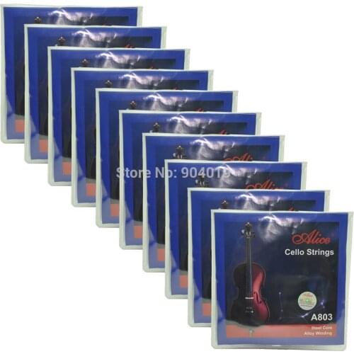 10Sets Alice Cello Strings ADGC Steel Core Cupronickel Alloy Wound 4/4-1/2 A803
