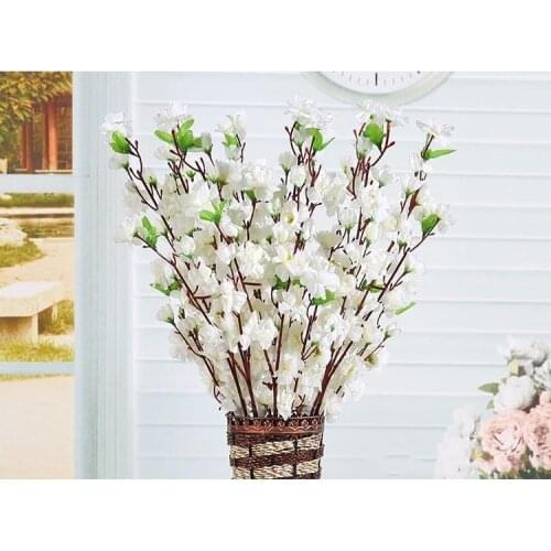 100Pcs/lot Artificial Peach Cherry Blossom 65cm Silk fake Flowers Home Wedding and party Decoration flores artificiales