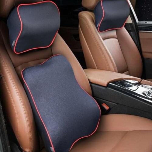 2Pcs/Set Pillow Lumbar Support Ergonomic Memory Cotton Seat Back Rest Cushion for Car car accessories Automobiles Seat Covers