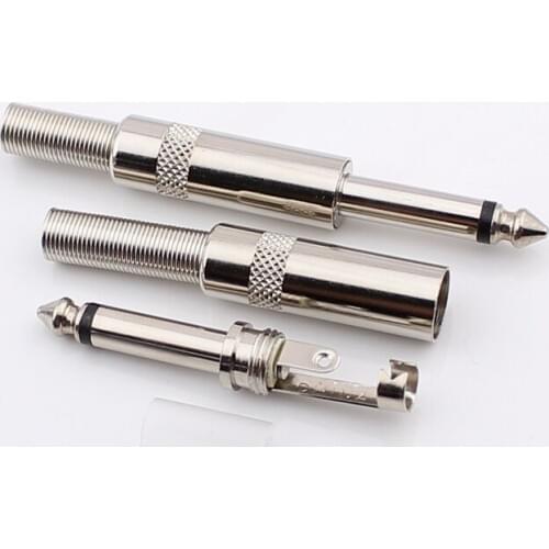 20pcs DIY 6.35mm 6.5mm 1/4 inch MONO Audio Plug Microphone wire solder type DIY YS