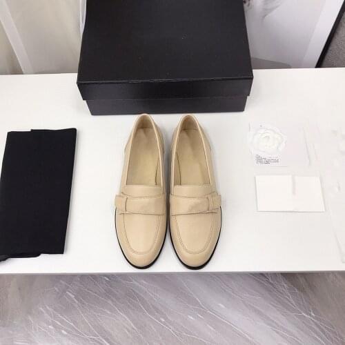 2021 New Fashion Womens Shoes Comfortable Spring Flats Genuine Leather Loafers Popular Luxury Brand Design Shoes Size 35-40