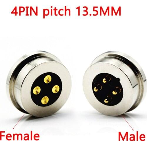 4pin circular 13.5mm pogo pin connector 5V 2A charging head High Current Strong Magnetic LED Light Power Socket DC Connector