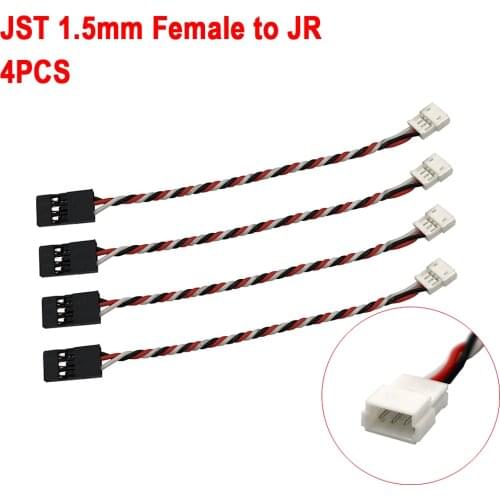 4PCS JST 1.5mm Female to JR for Mini Receiver Servo Wire Plug Converter