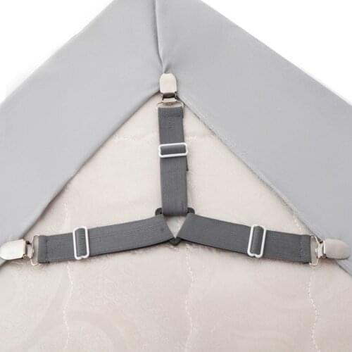 ADOREHOUSE Elastic Bed Sheet Grippers 4Pcs/set Adjustable Cord Hook Loop Clasps Straps Holder Bed Cover Suspend Fasteners