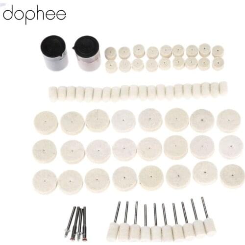 Dophee Dremel Accessories Wool Buffing Burr Polishing Pad Polishing Wheels Brushes For Drill Rotary Tool 3.17mm Mandrel 78PCS