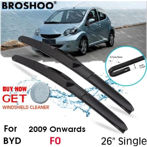 Car Wiper Blade Front Window Windscreen Windshield Wiper Blades J hook Auto Accessories For BYD F0 26"Single 2009 Onwards