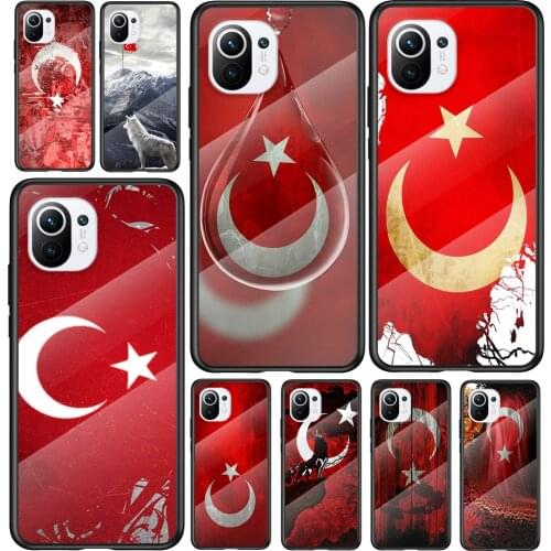 Tempered Glass Cover Turkey Turkish Flag For Xiaomi Mi 11 11i 10T CC9E CC9 9T Note 10 Ultra Pro Lite 5G Phone Case