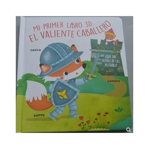 Parent Child Kids Toddler Baby Spanish Book Carhildhood Education Enlightenment Story Learning Reading 3D Cardboard Book Age 2