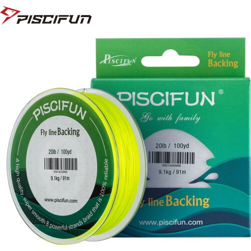Piscifun 9.1kg /91m 20lb/100Yards Fly Fishing Backing Line Braided Backing Line White Orange Yellow Backing Line