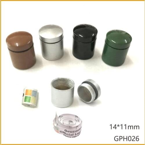 Stock-50pcs-Waterproof Mini pill holder Bison Tube Bulk Hide Geocaching Contain-14*11/brass collect box and jar