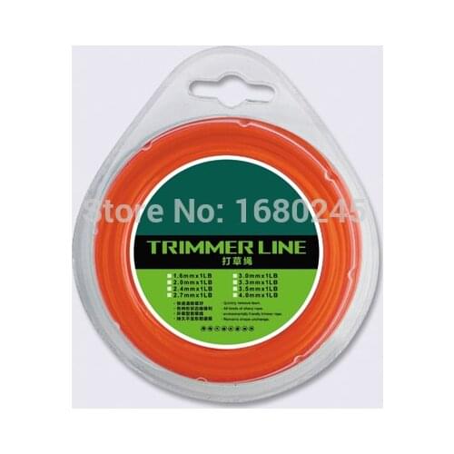 Mowing line rope nylon line of Square&round 3.0mmX 90m Trimmer Line Spool Whipper Snipper Cord Grass trimmer head Nylon line