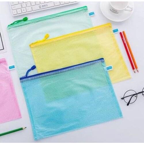 1pcs A4 Waterproof Transparent Zipper File Folder File Document Bags Office Student Supply Book Pencil Pen Case Bag Storage Bags