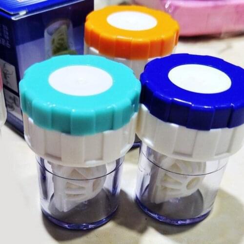 Contact Lens Cleaner Case Box Manual Rotation Type Plastic Container Storage Holder For Travel Коробка Для Хранения