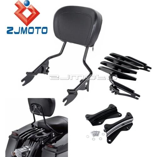 Motorcycle Sissy Bar Backrest Stealth Luggage Rack For Harley Touring 2014-2019 Road King Road Street Glide FLHR FLHX FLTRX