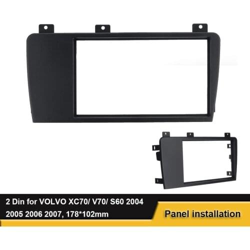 2Din DVD CD GPS Stereo Fascia For Volvo XC70/ V70/ S60 2004-2007 Panel Mounting Frame Dash Installation Audio Trim Kit Bezel