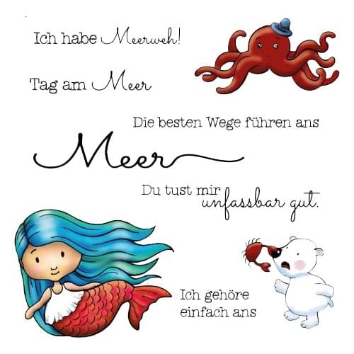 Mermaid Transparent Clear Stamp/Seal for DIY scrapbooking/photo album Decorative clear stamp A0325