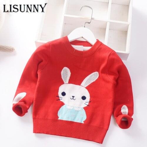 Autumn Winter 2020 New Baby Girls Sweater Jumper Cartoon Rabbit Thicken Children Knitted Clothes Kids Pullover Toddler Sweaters