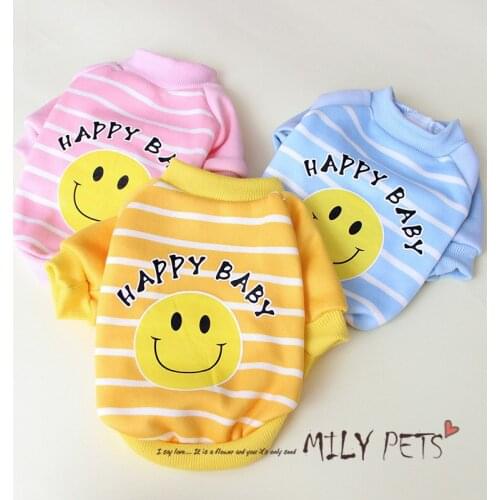 Smiling Face Printed Puppy Sweater Warm Sweatshirt Dogs Jacket Clothing Cat Clothes Pets Winter Jackets Chihuahua Dog Clothes