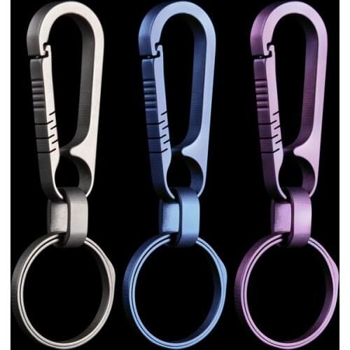 Titanium Men Car Key Chain Creative Ultra Lightweight Real Titanium Keychain Luxury Hanging Key Rings Tool Fathers Day Gifts