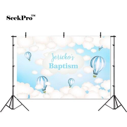 Thin vinyl birthday hot air balloon cloud children photo Backgrounds Printed Professional indoor Photographic studio Backdrops