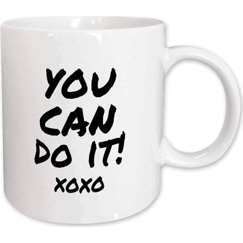 You Can Do It Xoxo Words of Encouragement Encouraging Phrase Ceramic Mug, 11-Ounce