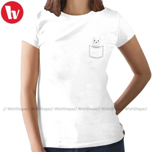 Ferrets T-Shirt Pocket Ferret T Shirt O Neck Simple Women tshirt Pink 100 Cotton Short Sleeve Ladies Tee Shirt