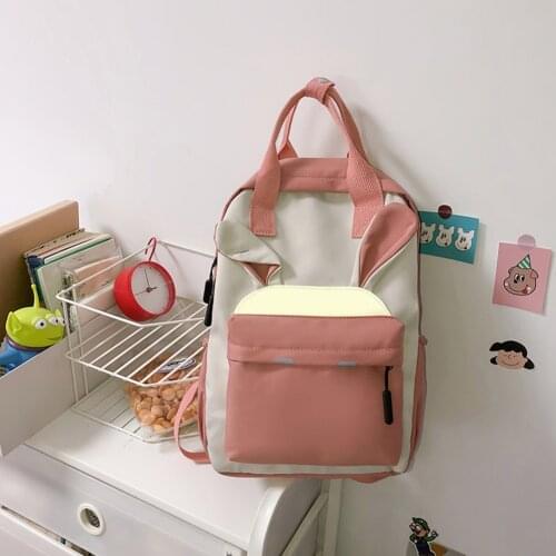 Preppy Style Women Handbags Travel Contrast Color Knapsack Teenage Girl Rucksack Teenager Girls Backpack Women Schoolbag