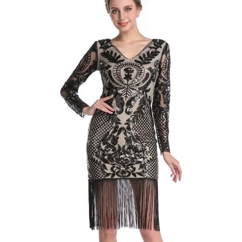 AECU Dress 2021 Tassel Black Glitter Dress Women Spaghetti Strap Lace Mini Sexy Dresses Female Party Dress Club Vestido