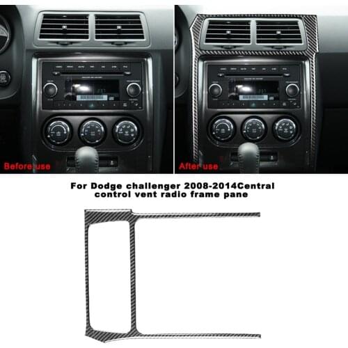 1pcs Carbon Fiber Central control Vent Radio Frame Panel for Dodge Challenger 2008 2009 2010 2011 2012 2013 2014 Car Decoration